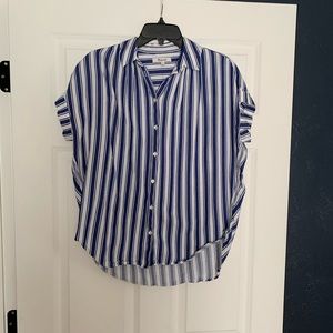 Blue and White Striped Madewell Top Size Small
